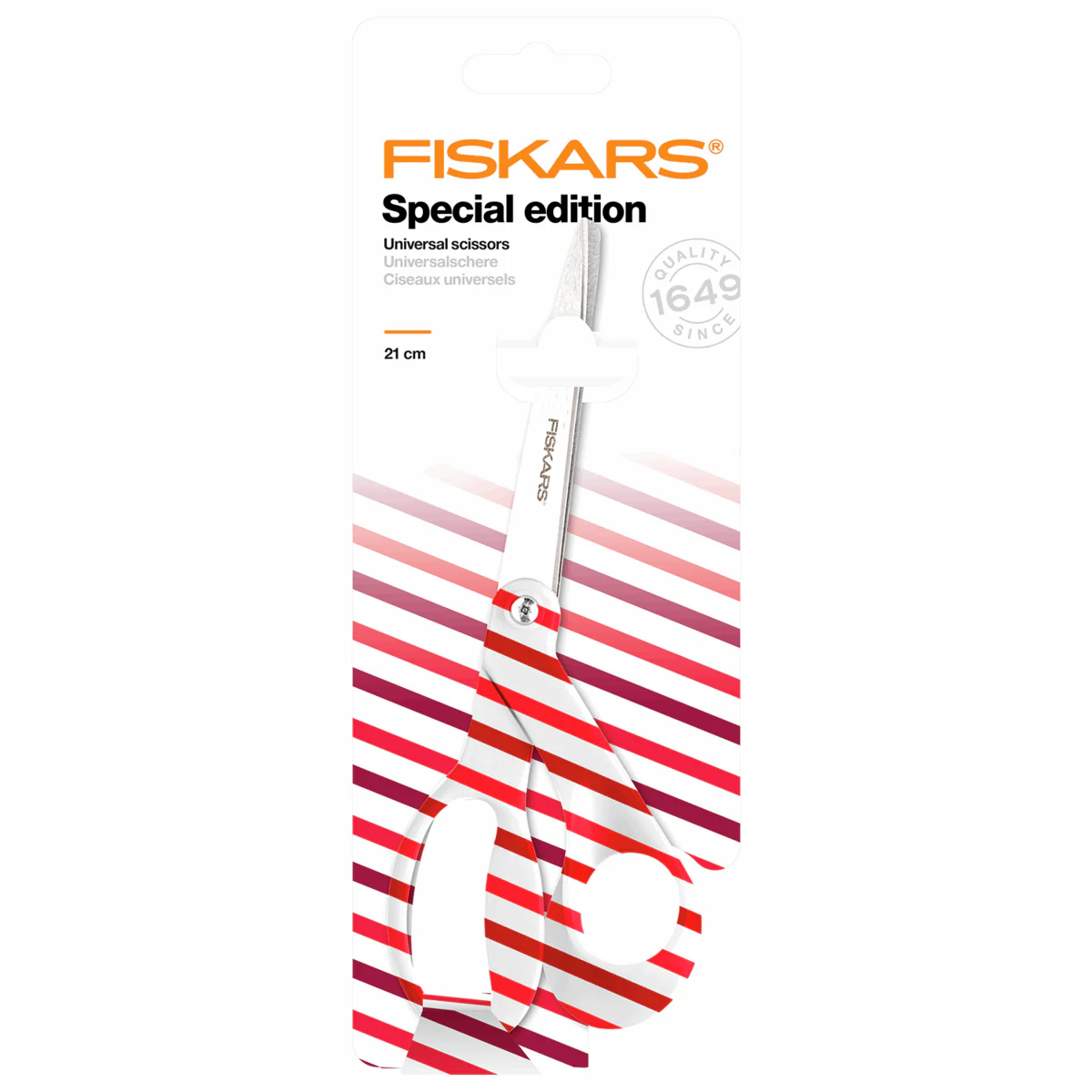 Fiskars Universal Limited Edition Candy Cane Scissors - 21cm - Image 6