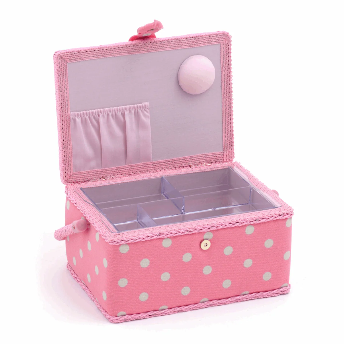 Flamingo Polka Dot Sewing Box - Medium - Image 2