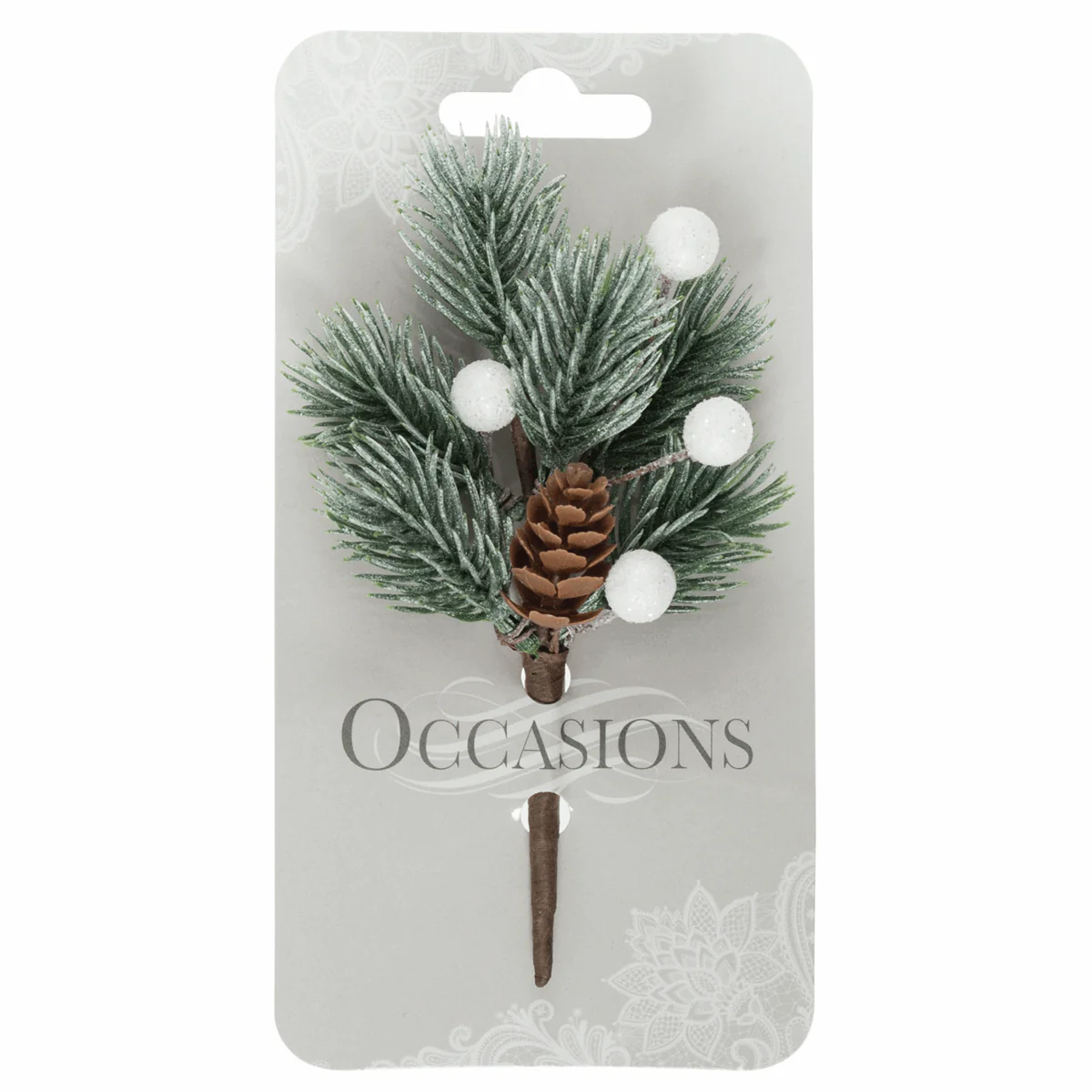 Frosted Pine and Berry Spray (Single Stem) - Image 2
