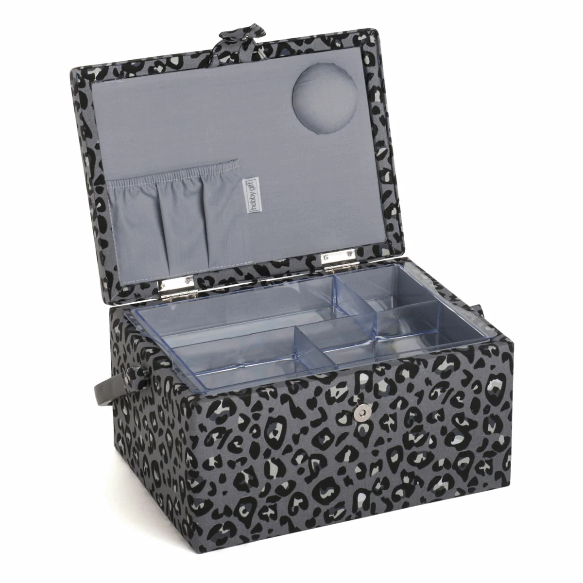 Grey Leopard Sewing Box - Medium - Image 2