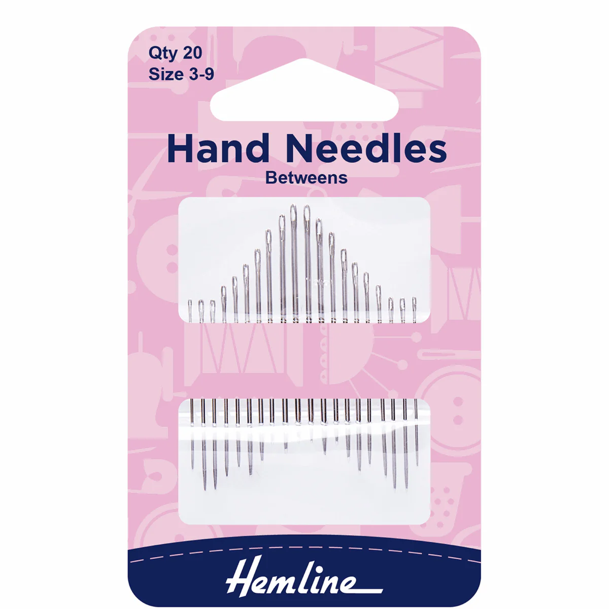 Hemline Between/Quilting Hand Sewing Needles - Sizes 3-9 (Pack of 20)