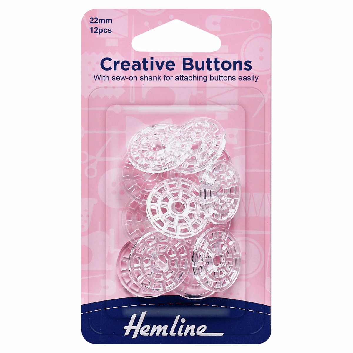 Hemline Creative Buttons - 22mm (Pack of 12)
