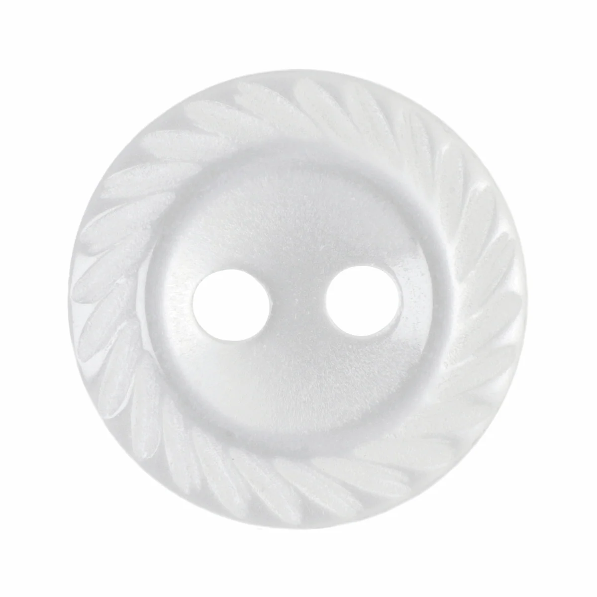 Hemline Fancy Edge White Button - 11.25mm (Pack of 17)