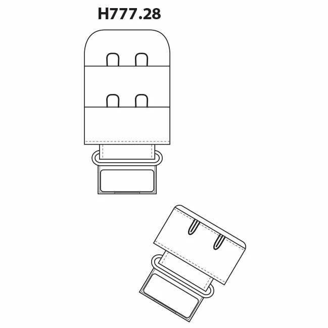 Hemline Magnetic Bra Back Extender - White 28mm - Image 2