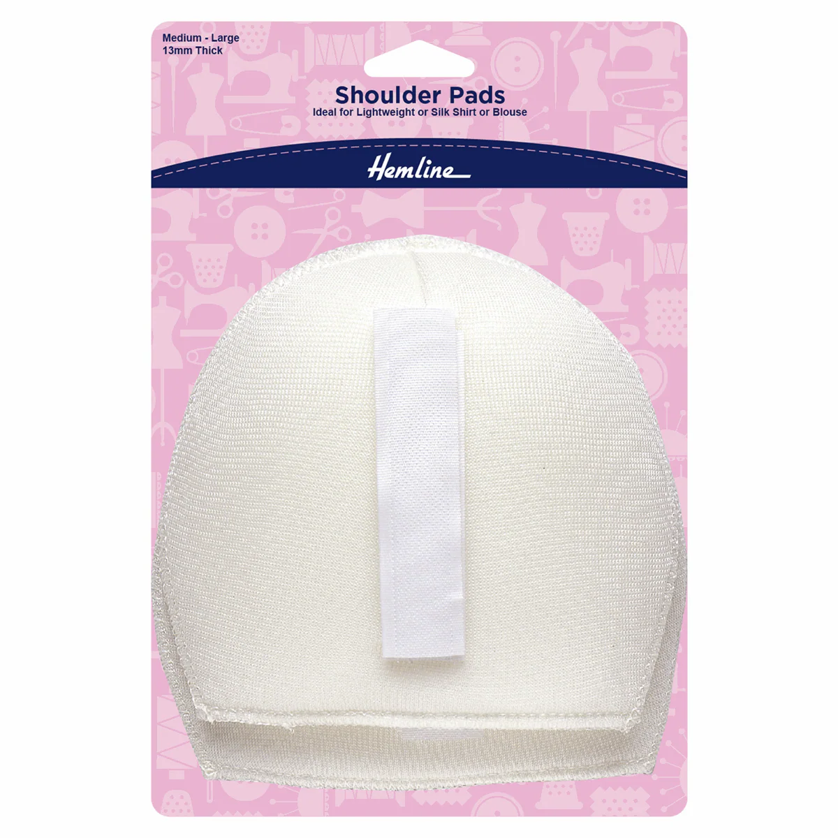 Hemline White Shirt/Blouse Shoulder Pad - Medium (Pack of 2)