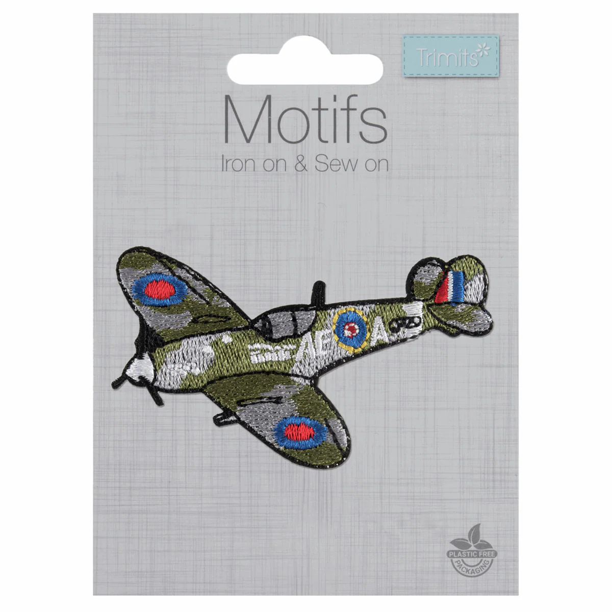 Iron-On/Sew On Motif Patch - Fighter Plane - Image 2