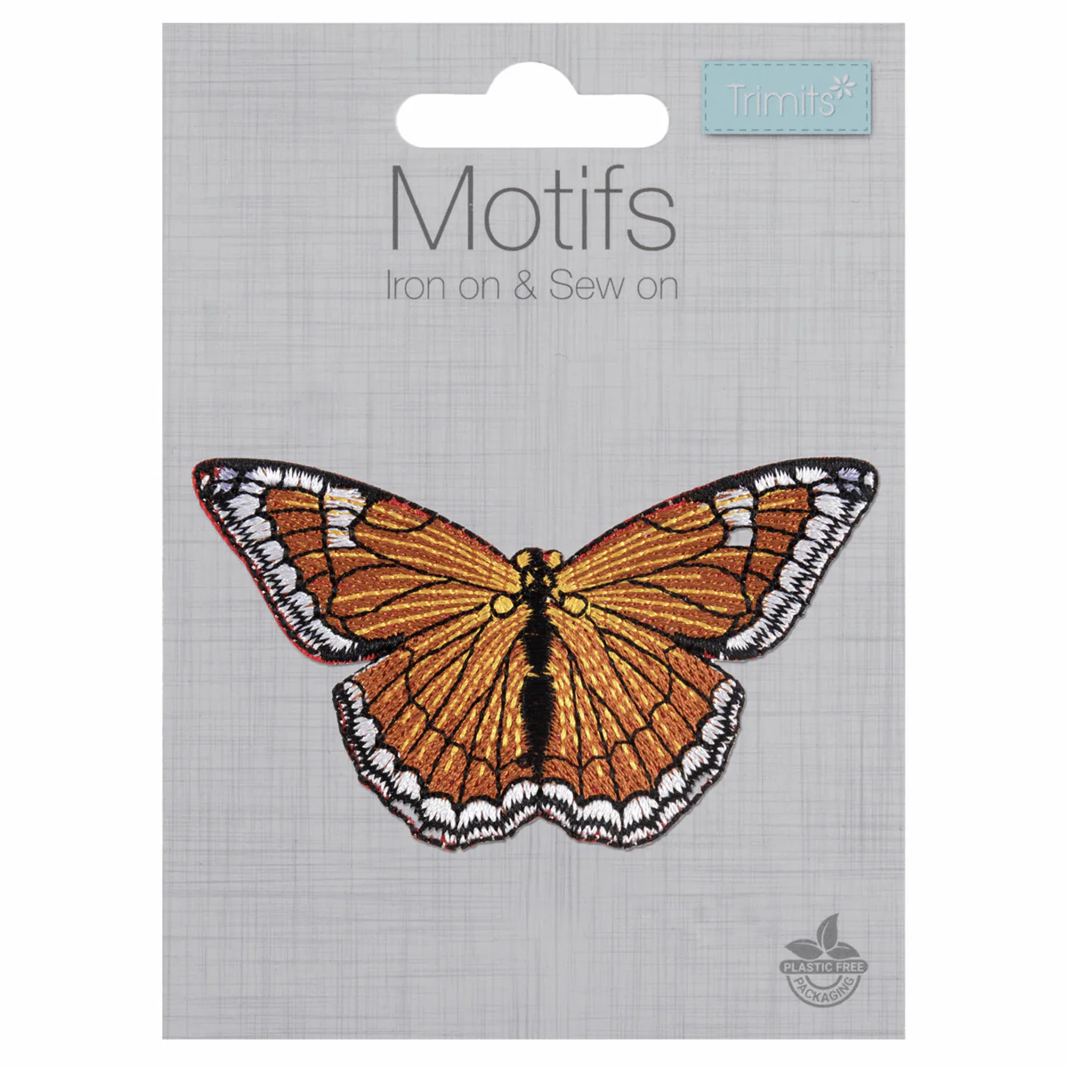 Iron-On/Sew On Motif Patch - Orange Butterfly - Image 2