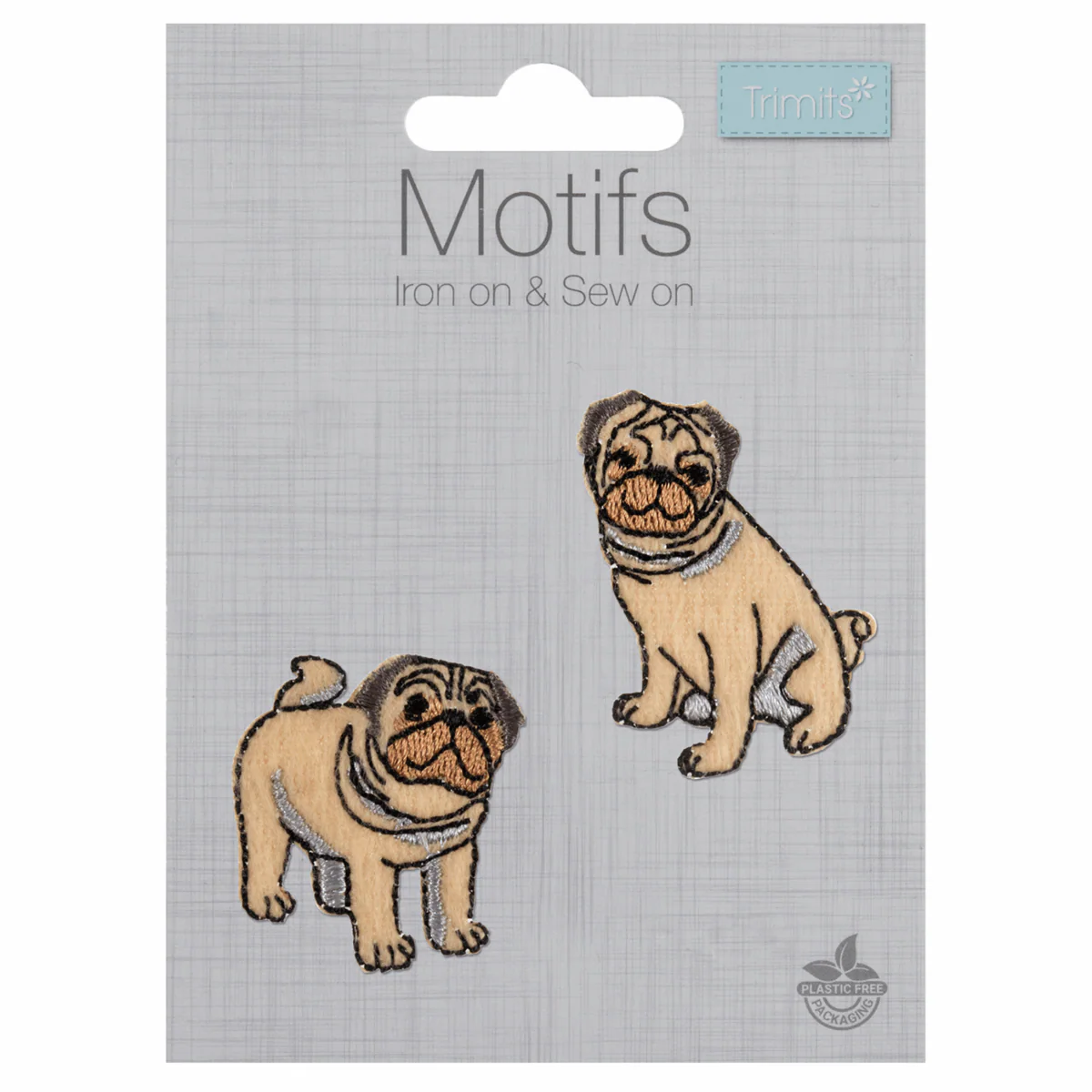 Iron-On/Sew On Motif Patch - Pugs - Image 2