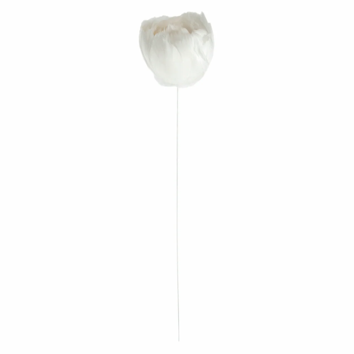 Ivory Feather Flower on Stem - Image 2