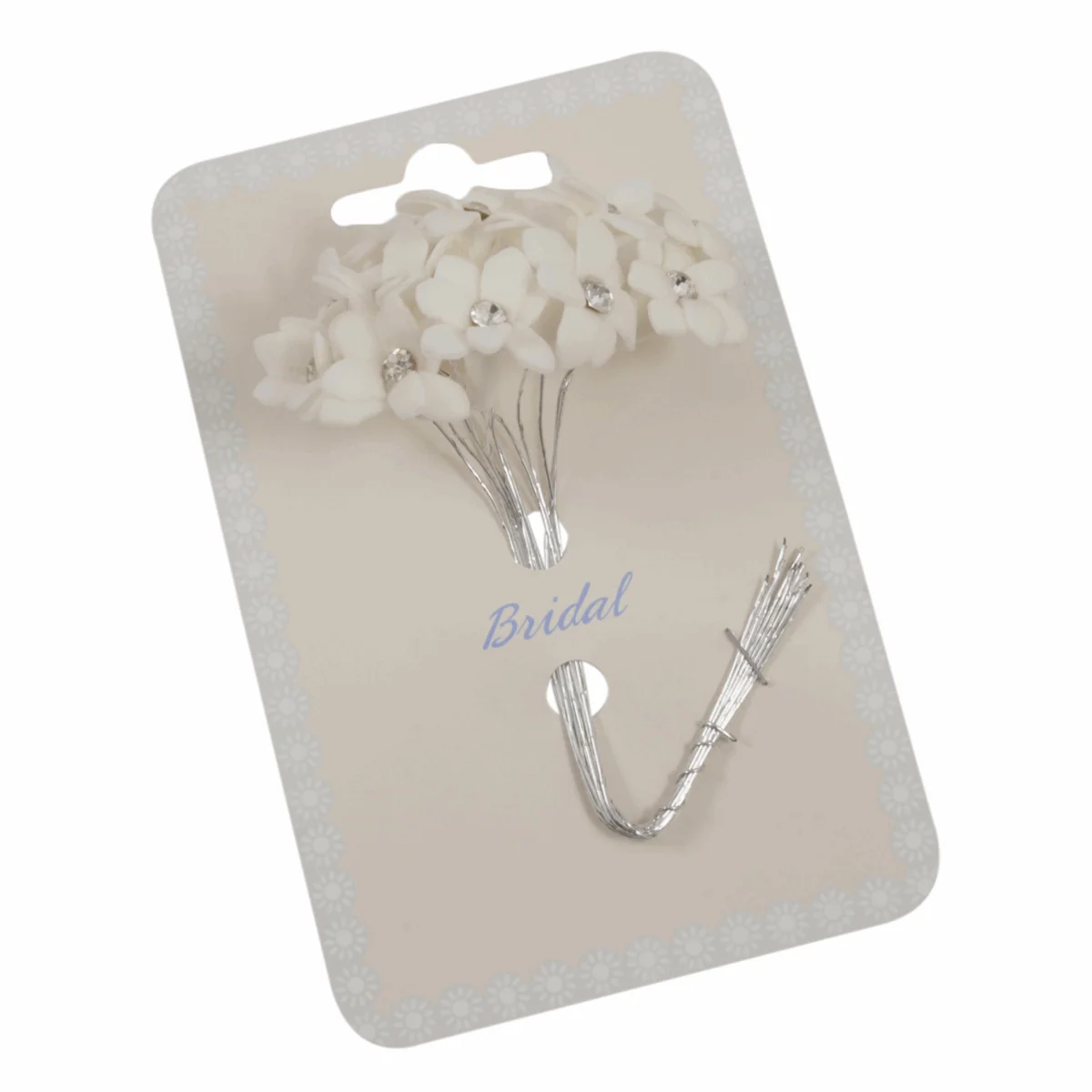 Ivory Polyfoam Lily Flowers with Diamantes (Pack of 12 Stems)