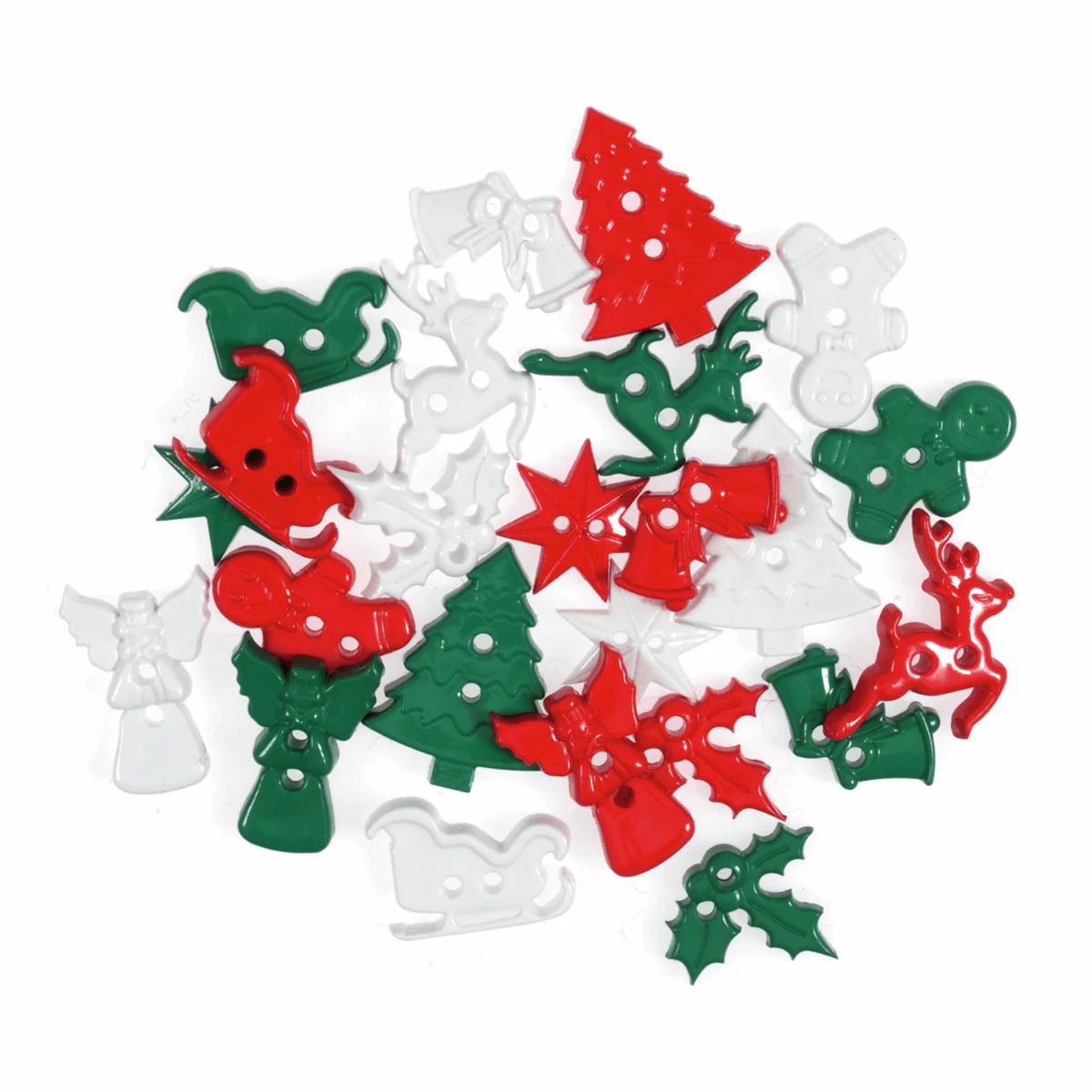 Jar of Assorted Christmas Buttons - 75g - Image 2