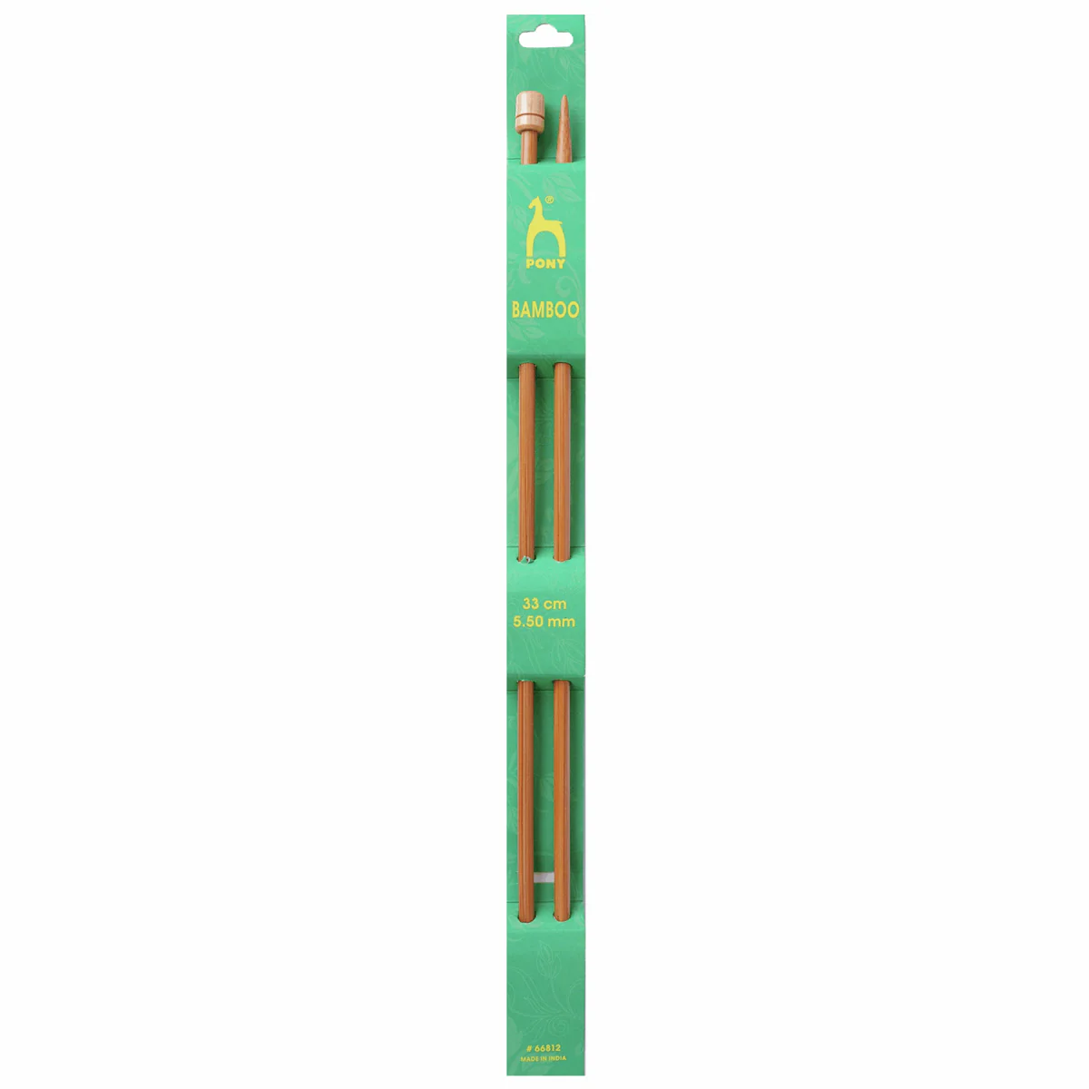 PONY Bamboo Single-Ended Knitting Pins - 33cm x 5.50mm