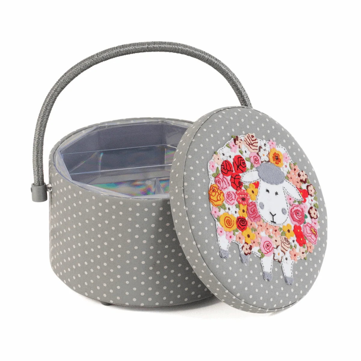 Knitty Sheep Applique Round Craft Organiser - Image 2