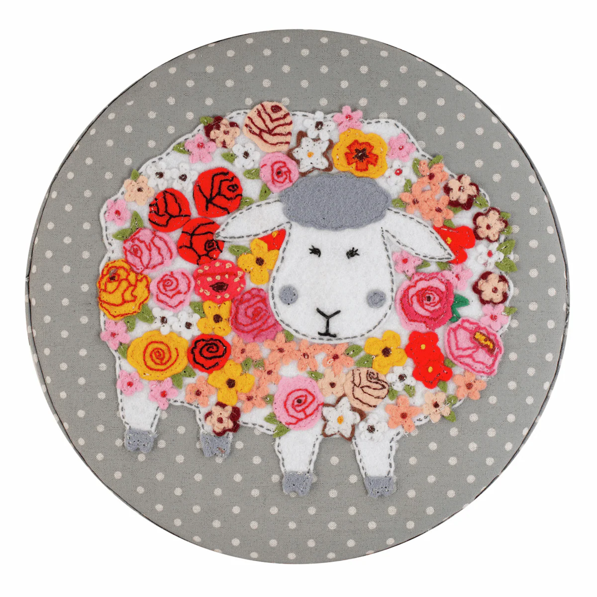 Knitty Sheep Applique Round Craft Organiser - Image 3