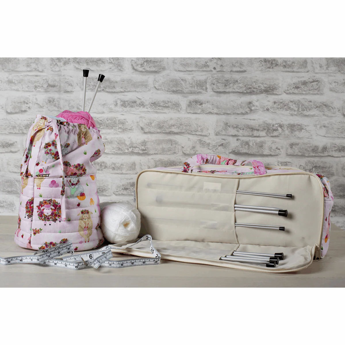 Knitty Sheep Drawstring Craft Bag - Image 3