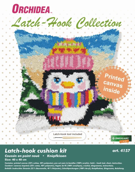 Latch Hook Cushion Kit - Penguin - Image 2