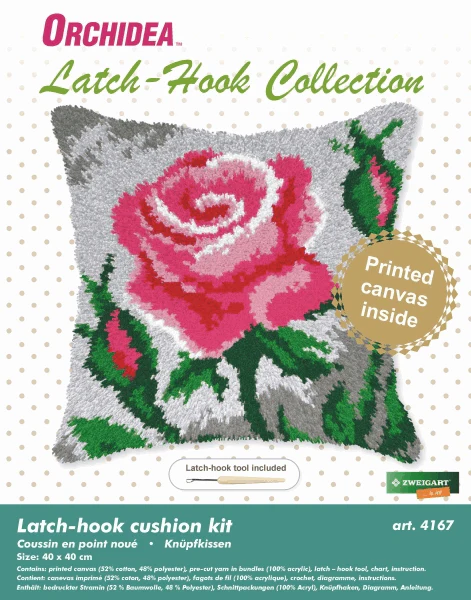 Latch Hook Cushion Kit - Roses - Image 2