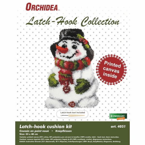 Latch Hook Cushion Kit - Snowman - Image 2