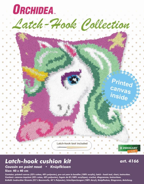Latch Hook Cushion Kit - Unicorn - Image 2