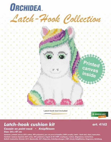Latch Hook Cushion Kit - Unicorn - Image 2