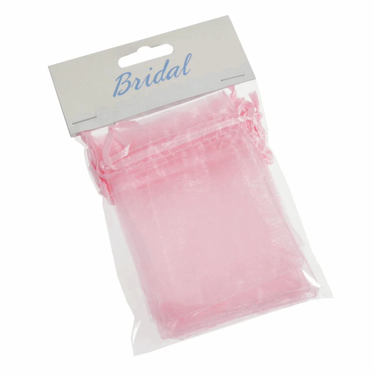 Pale Pink Organza Wedding Favour Bags - 7.5 x 10cm (Pack of 10) - Image 2