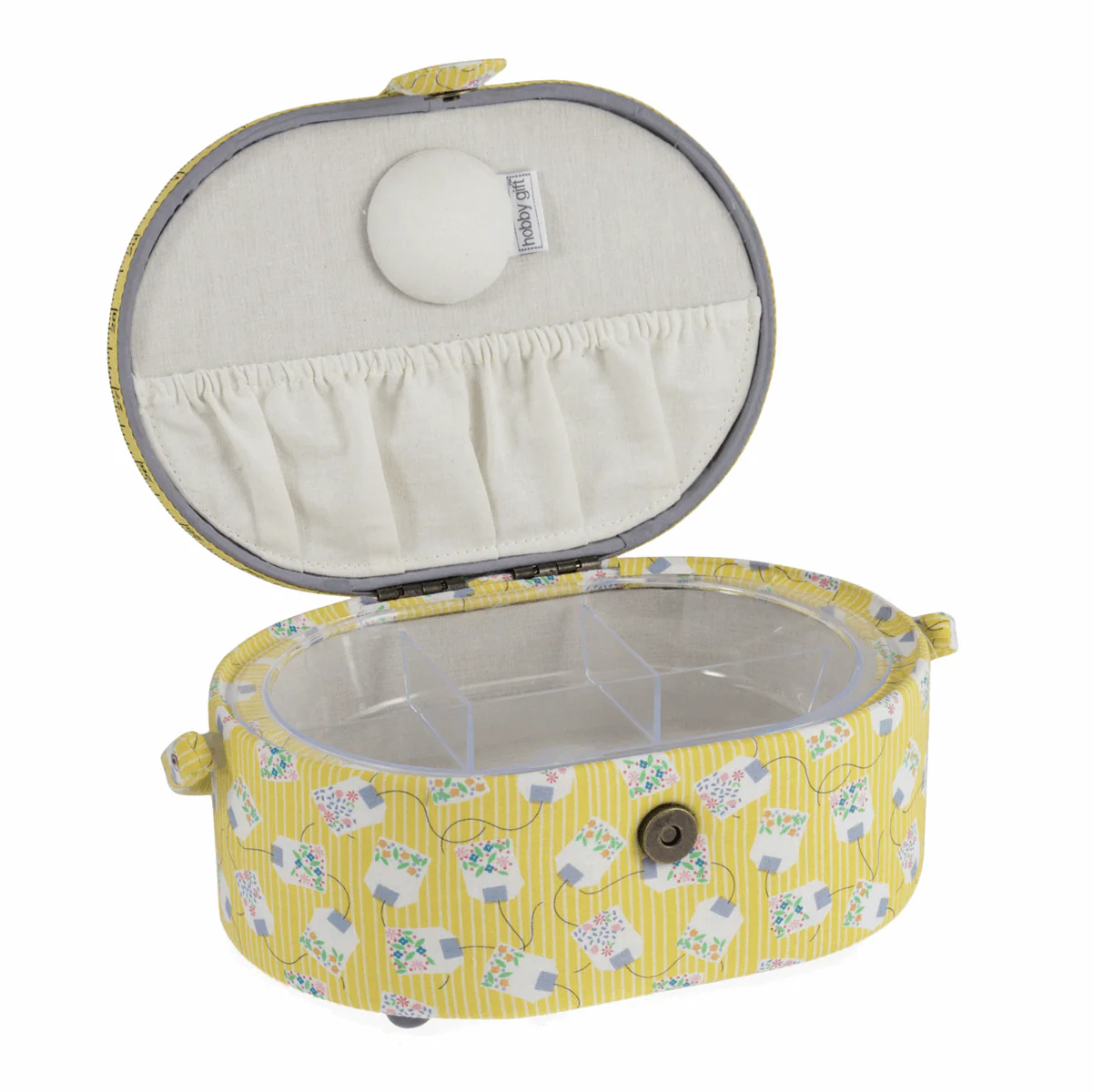 Lemon Tea Sewing Box - Small Oval - Image 2