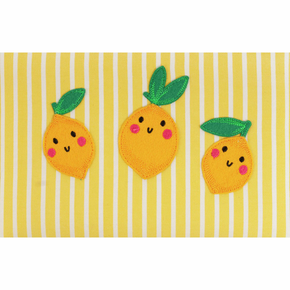 Lemons Rectangle Embroidered Lid Sewing Box - Medium - Image 4