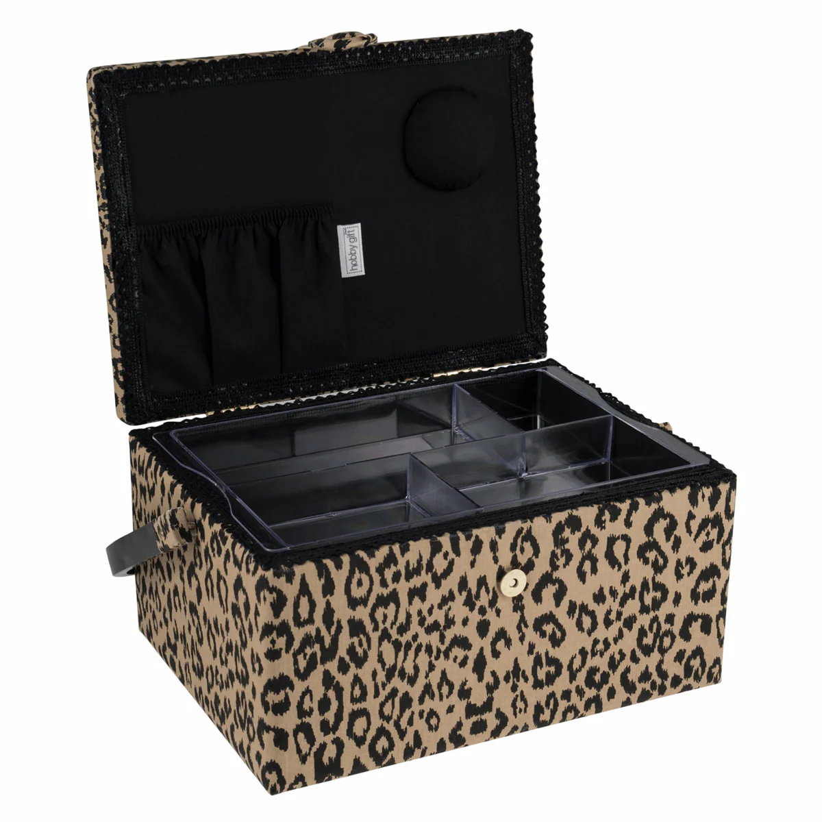 Brown Leopard Sewing Box - Medium - Image 2