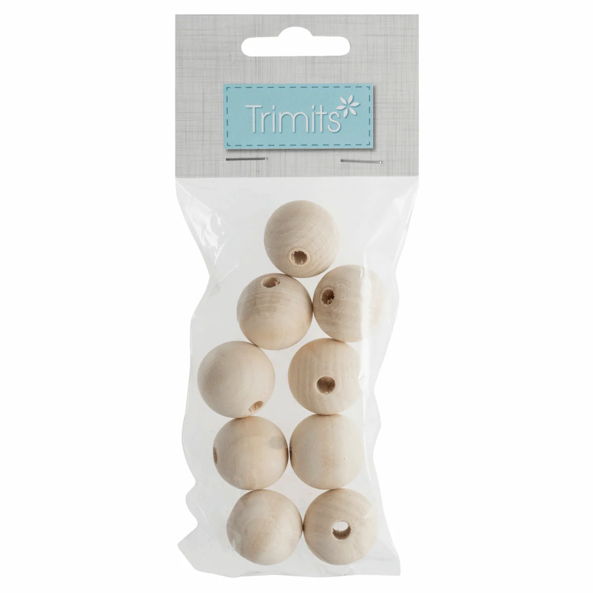Macrame Wooden Craft Beads x 9 - 25mm - Image 2