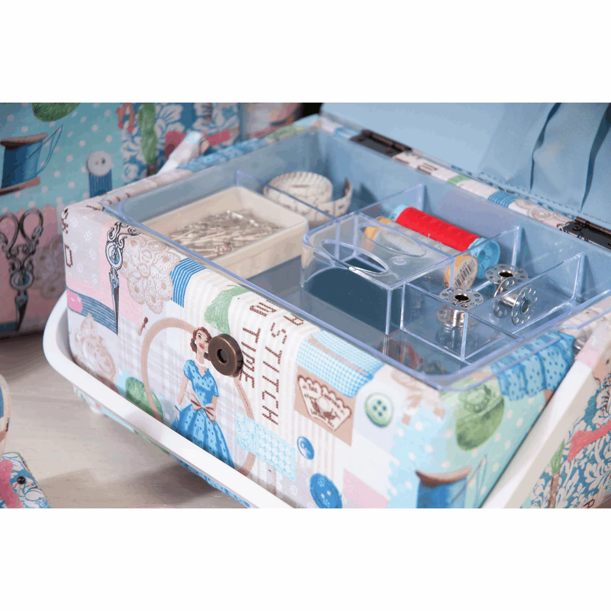 Make Do and Mend Sewing Box with Handle - Medium - Image 3