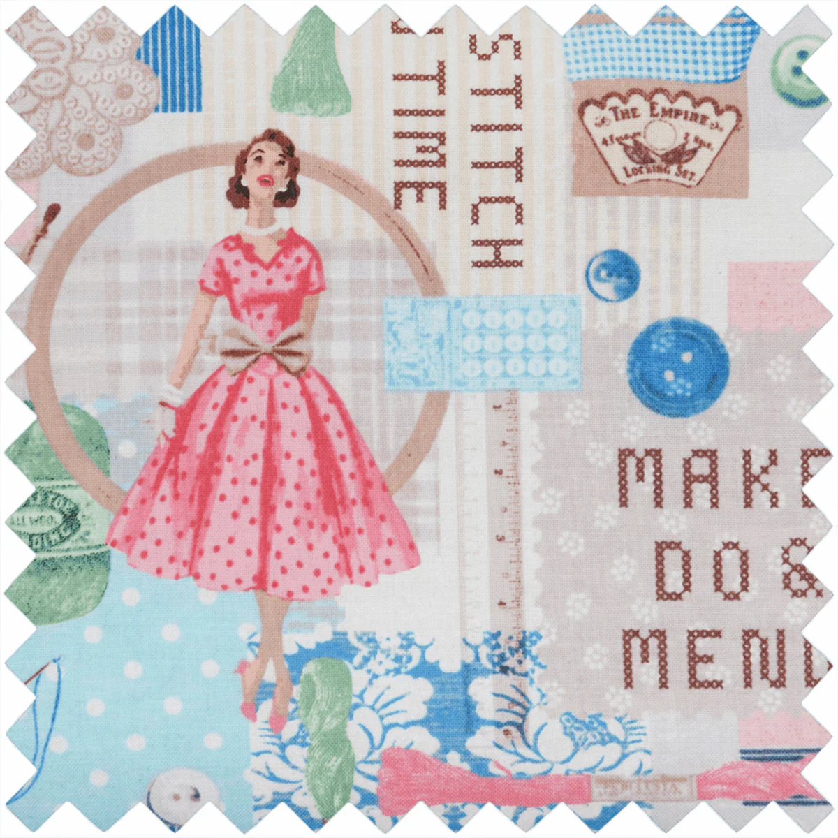 Make Do and Mend Sewing Box with Handle - Medium - Image 4