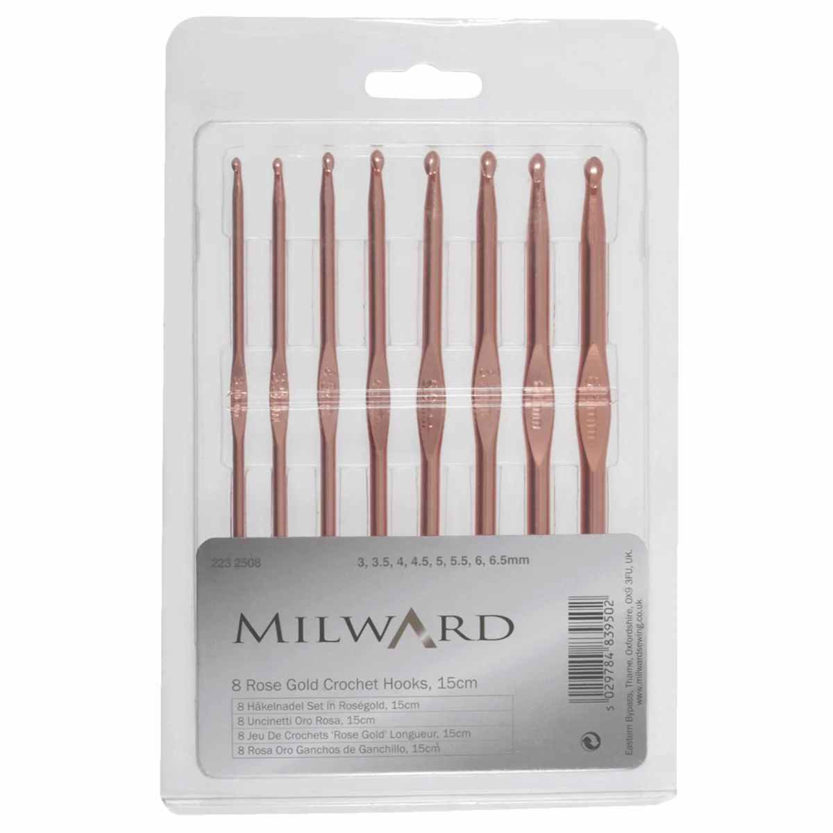 Milward Rose Gold Crochet Hook Set - Set of 8 - Image 2