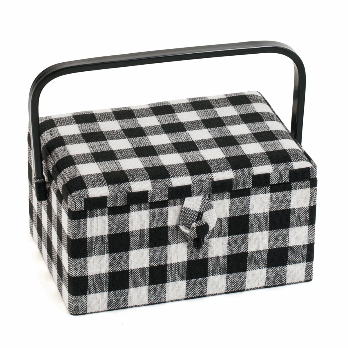 Monochrome Gingham Sewing Box - Medium