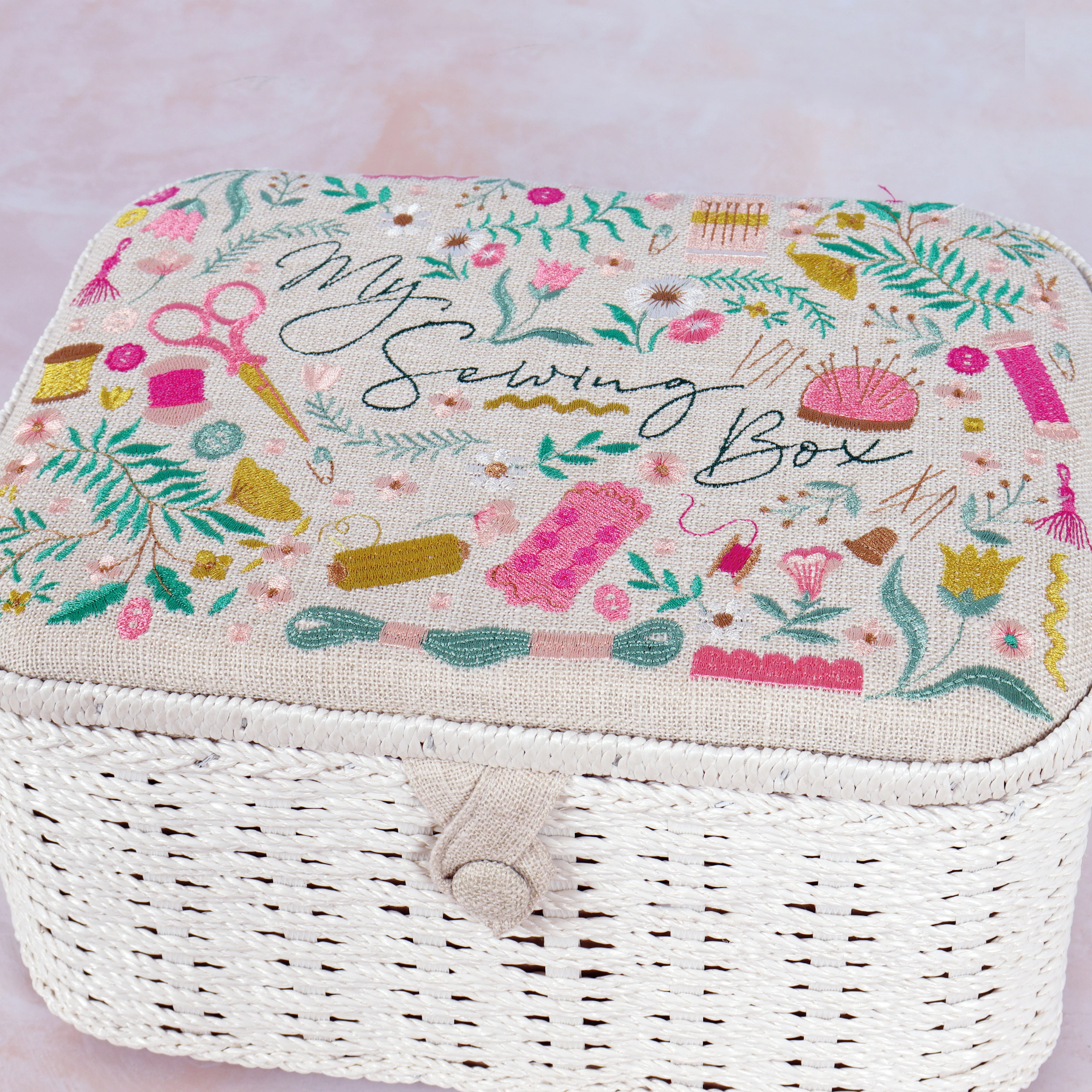 My Sewing Oval Wicker Basket Sewing Box - Image 2