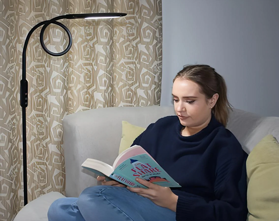 Native Lighting - Lumina Floor Lamp (White - flexible goose neck LED light with 5 level lighting and 3 colour settings) - Image 4