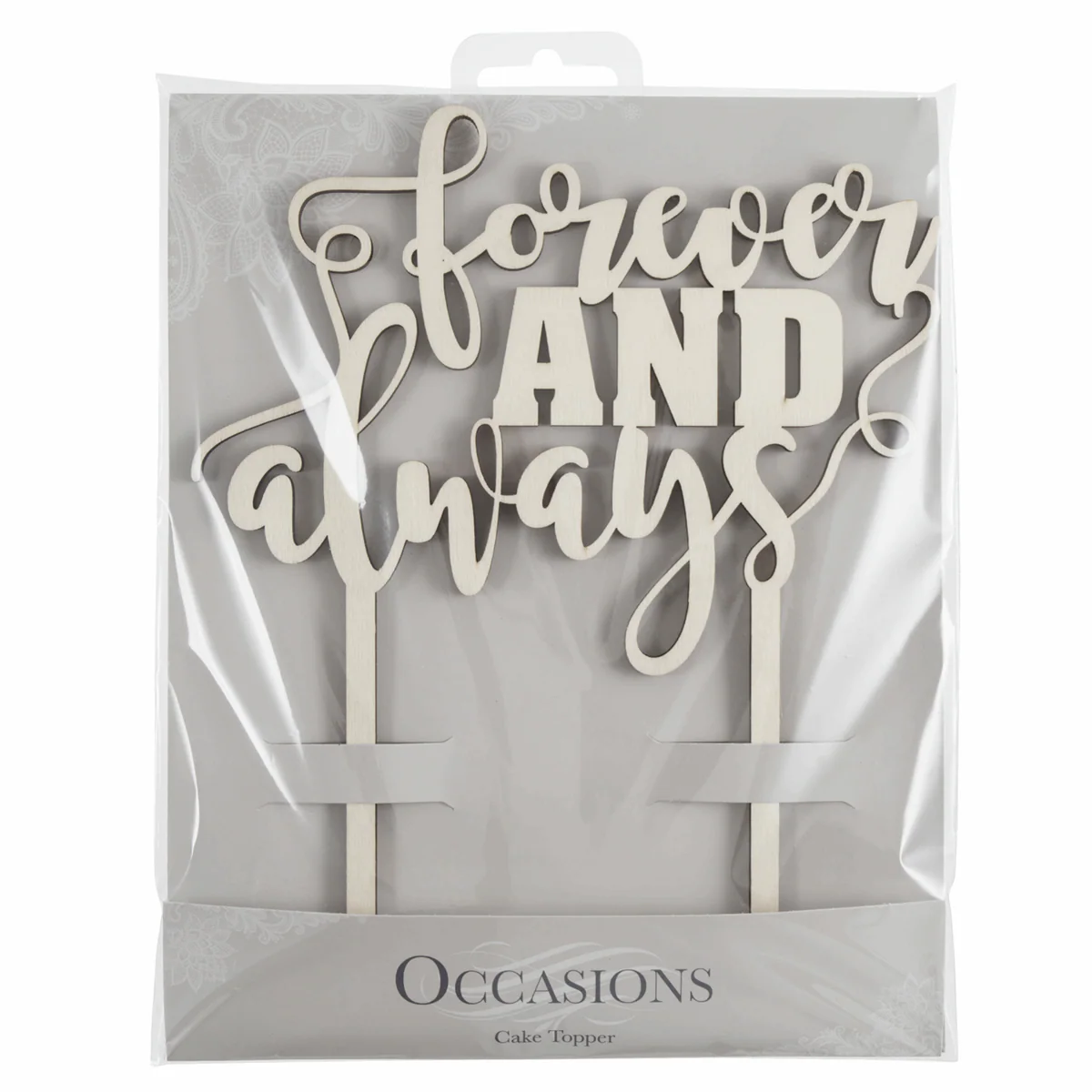 Natural Wooden 'Forever & Always' Cake Topper - Image 3