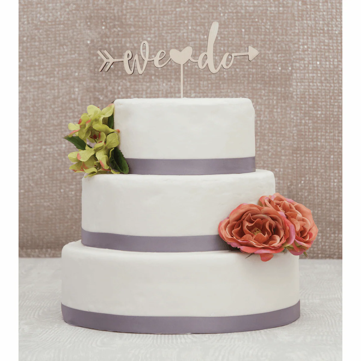 Natural Wooden 'We Do' Cake Topper - Image 2