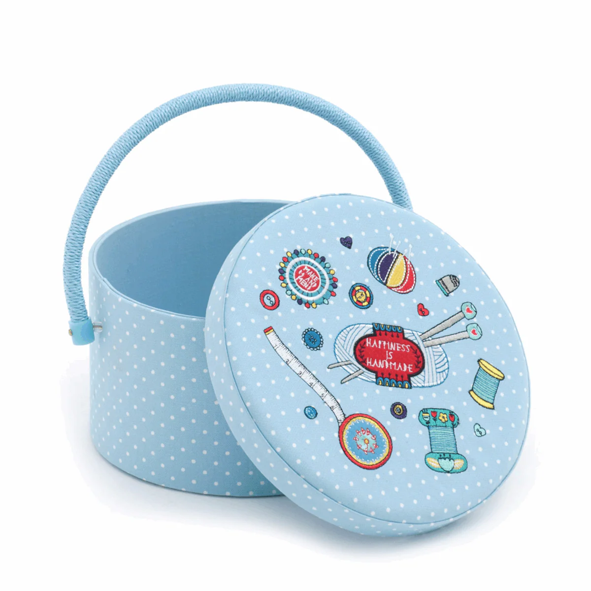 Notions Embroidered Sewing Box - Small Round - Image 2