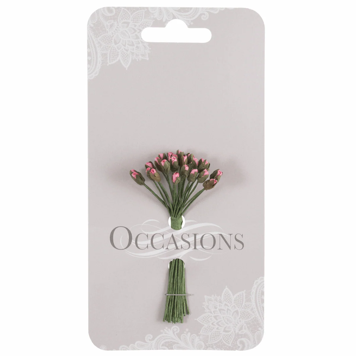 Pink Paper Mini Rose Bud Spray - 3mm (Pack of 24)