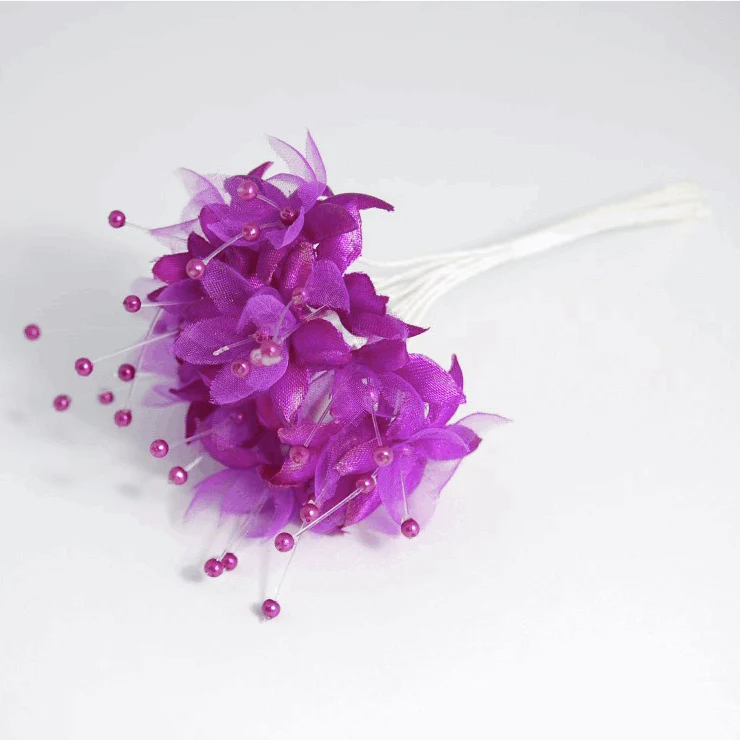 Plum Babys Breath Artificial Flower Stems with Pearls (Pack of 12 Stems)