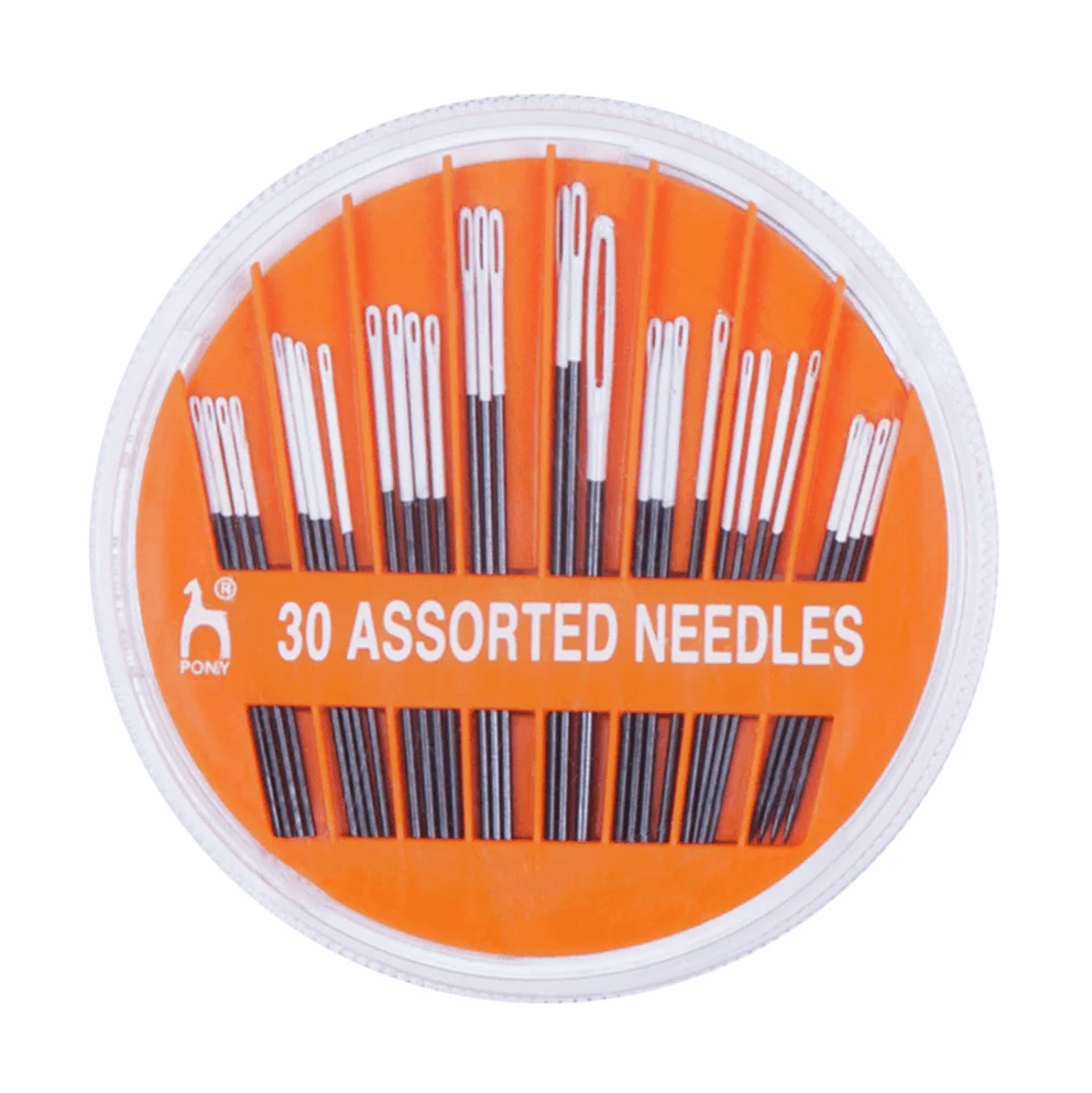 Pony Assorted Hand Sewing Needles: Black with White Eye - Image 2