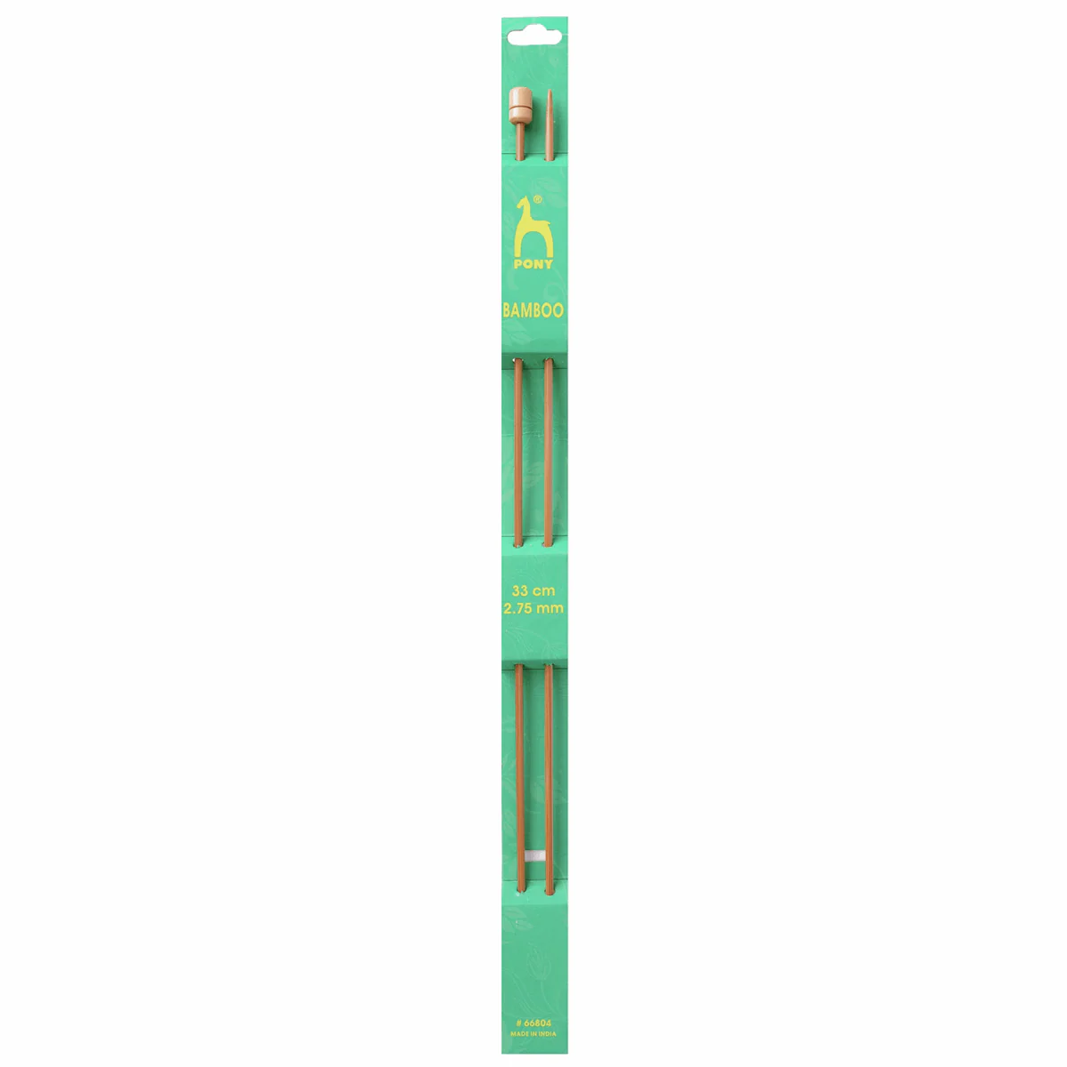 PONY Bamboo Single-Ended Knitting Pins - 33cm x 2.75mm