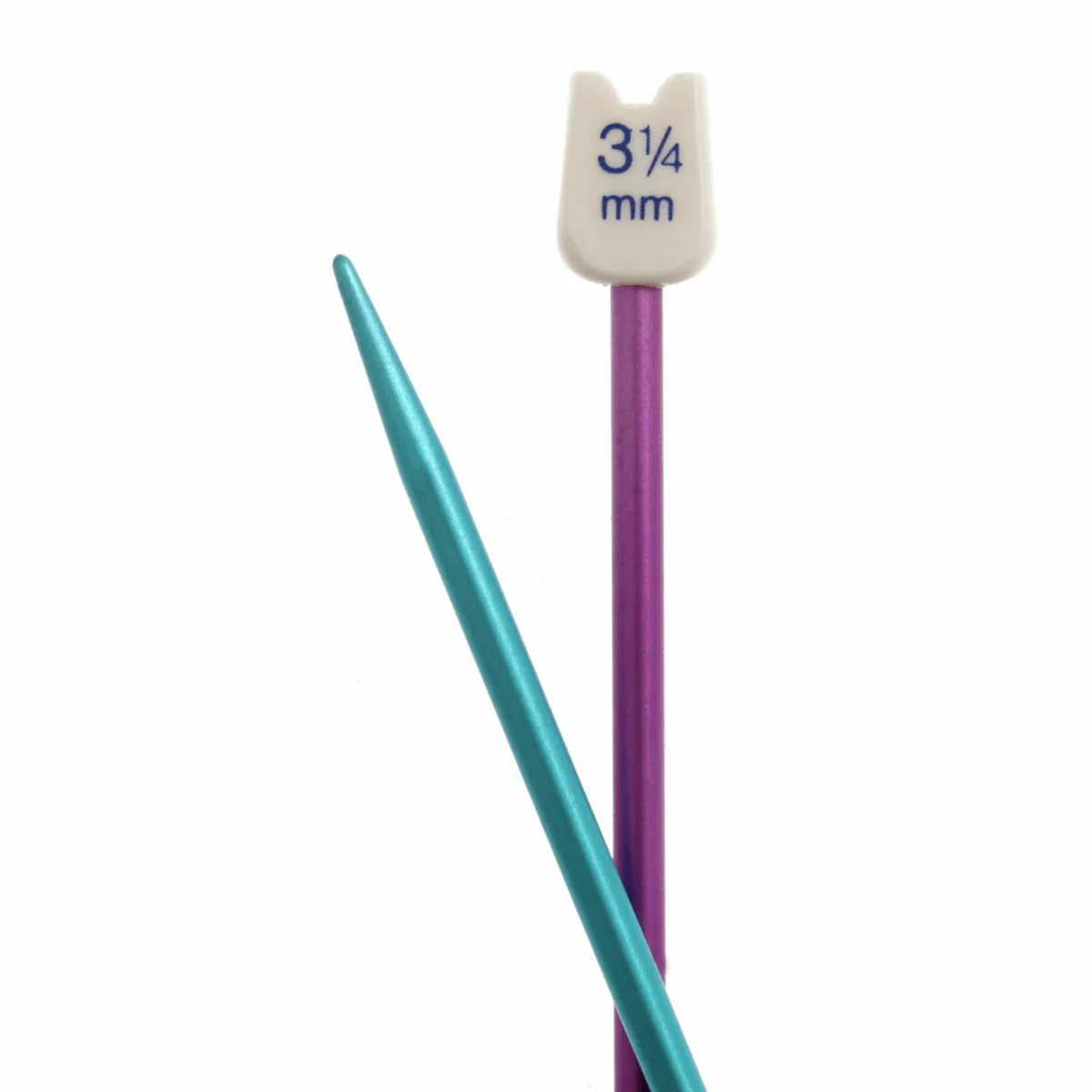 PONY Children's Coloured Aluminium Single-Ended Knitting Pins - 18cm x 3.25mm (Blue/Magenta) - Image 3