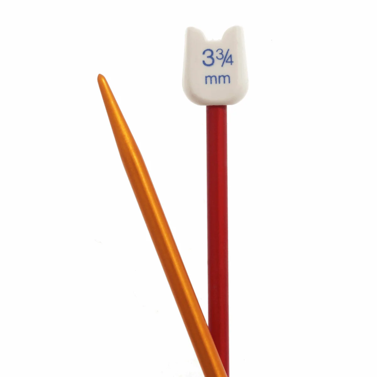 PONY Children's Coloured Aluminium Single-Ended Knitting Pins - 18cm x 3.75mm (Red/Yellow) - Image 3