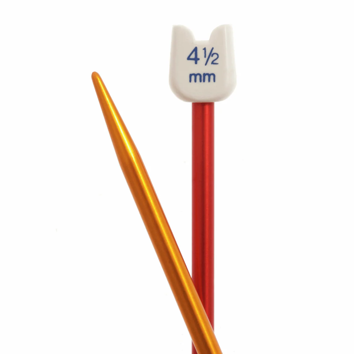 PONY Children's Coloured Aluminium Single-Ended Knitting Pins - 18cm x 4.5mm (Red/Yellow) - Image 3