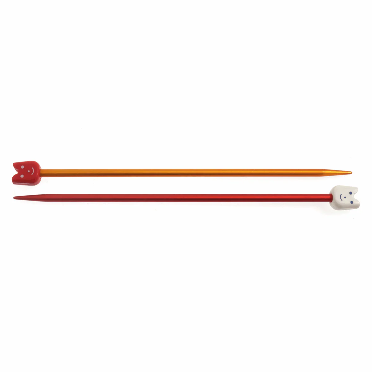 PONY Children's Coloured Aluminium Single-Ended Knitting Pins - 18cm x 4.5mm (Red/Yellow) - Image 4