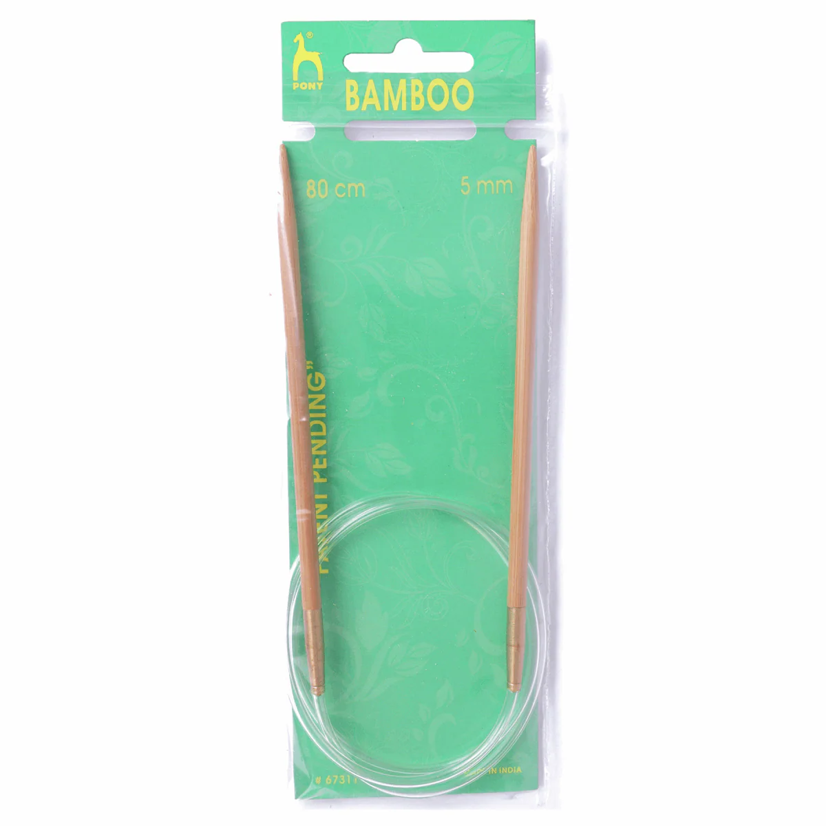PONY Circular Fixed Bamboo Knitting Pins - 80cm x 5.00mm