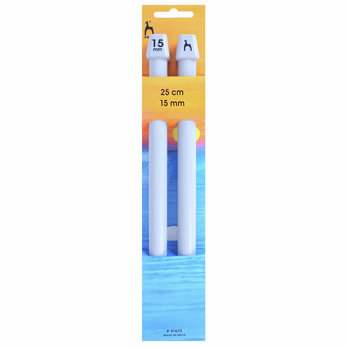 PONY Classic Knitting Pins - 25cm x 15mm, 2 Pack