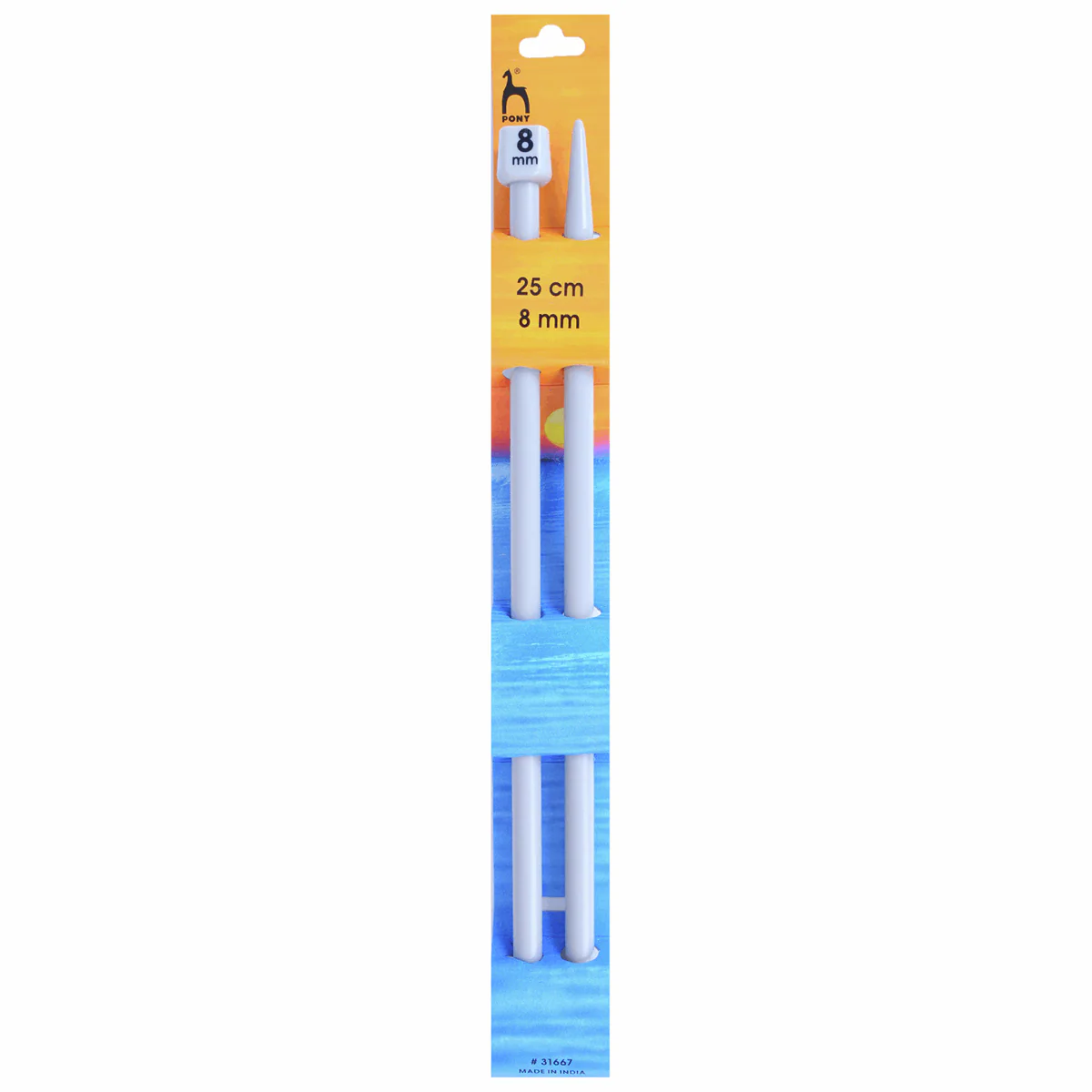 PONY Classic Single-Ended Knitting Pins - 25cm x 8mm