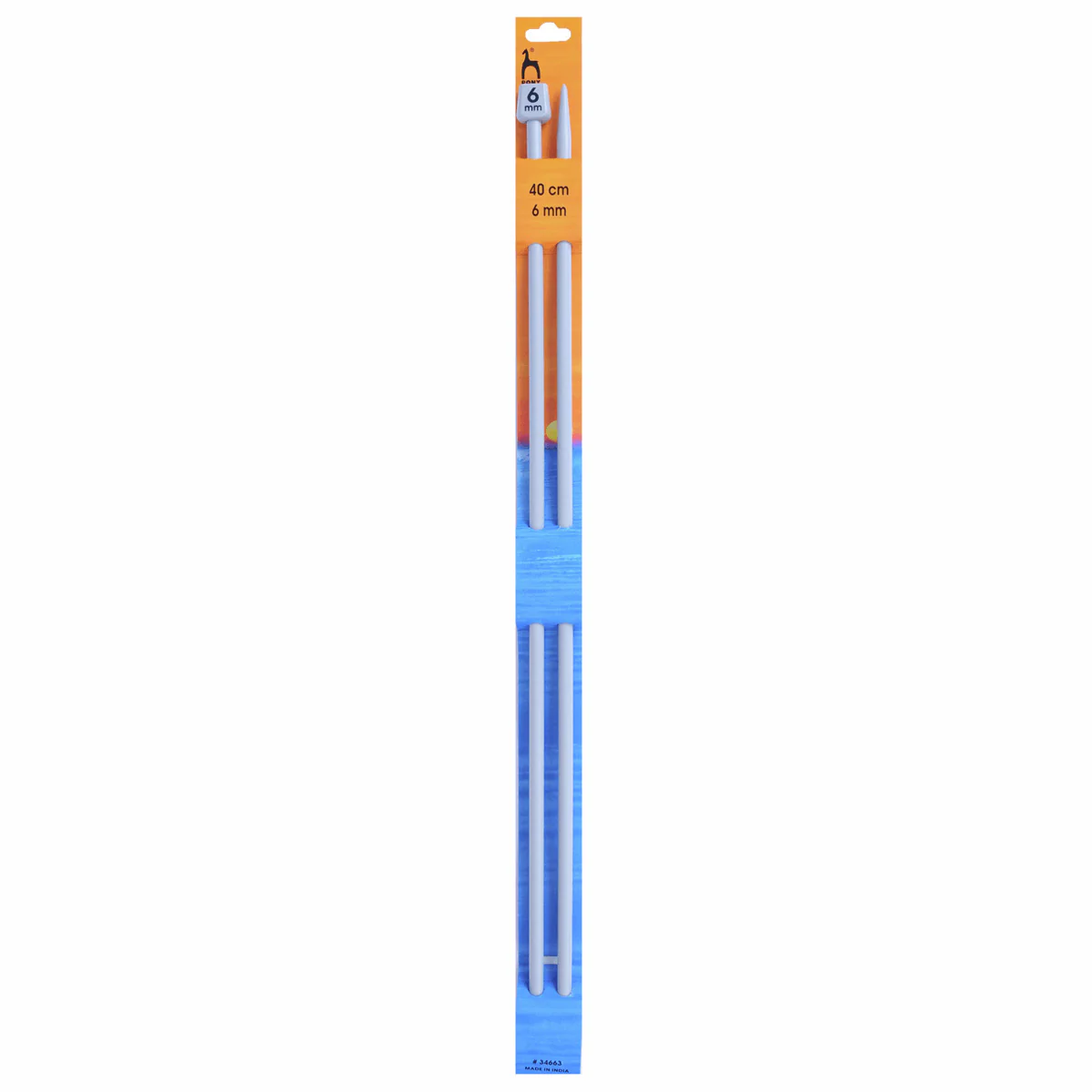 PONY Classic Single-Ended Knitting Pins - 40cm x 6mm